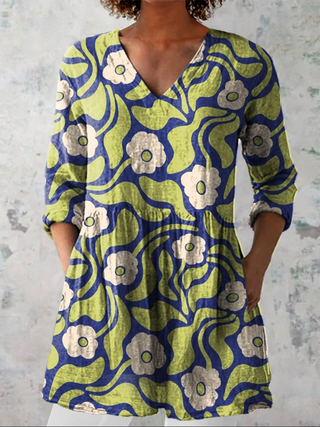 Talia | Blusa Larga con Estampado Vibrante