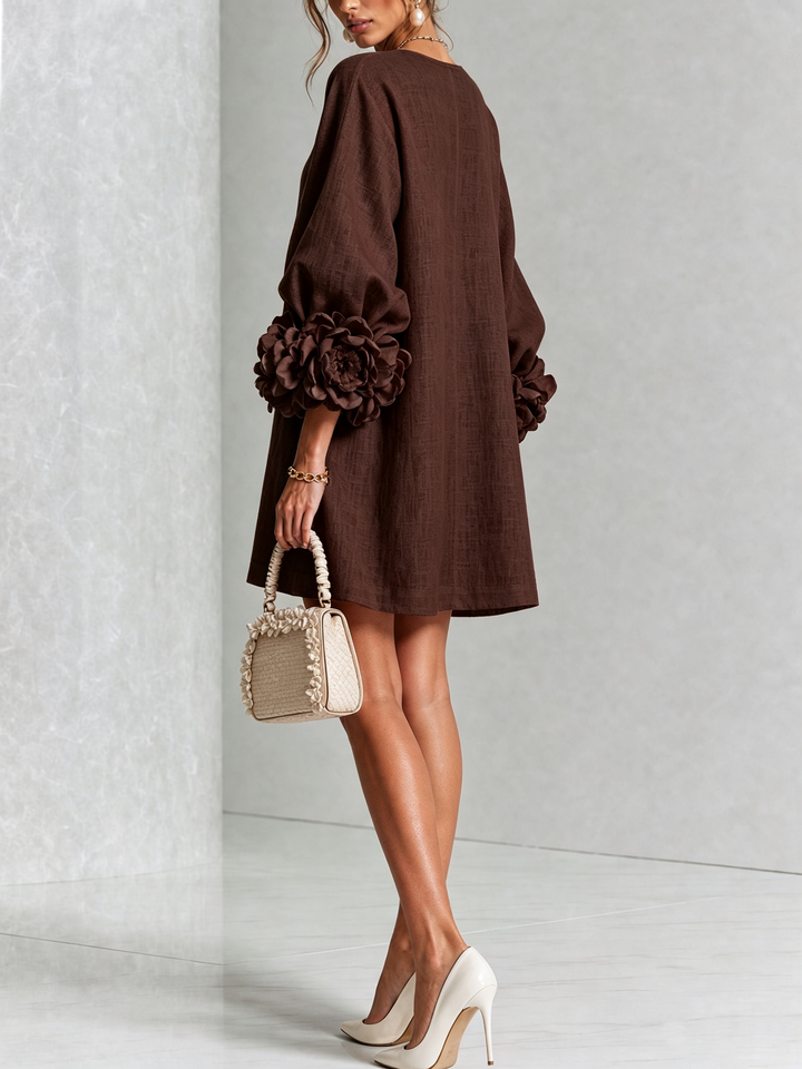 Alba | Mini vestido con botones y mangas florales