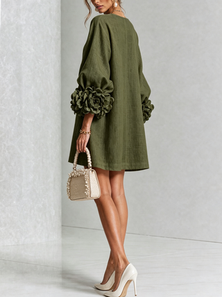 Alba | Mini vestido con botones y mangas florales