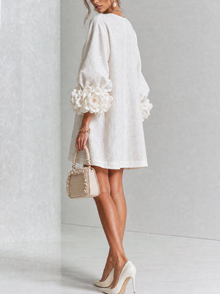 Alba | Mini vestido con botones y mangas florales