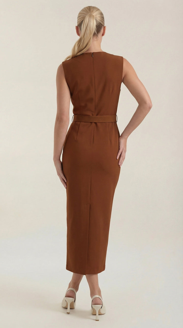 Vestido Midi Arlene con Detalles de Botones