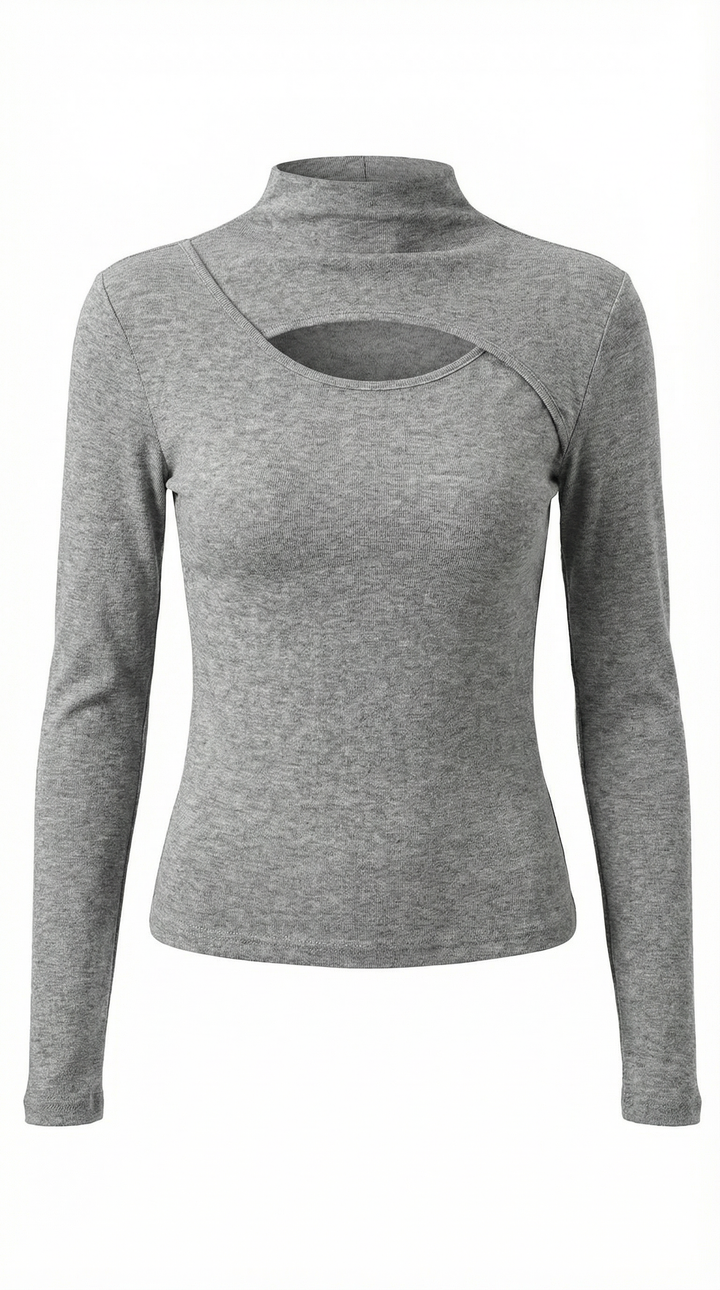 Barbara Chic Long Sleeve Corte Cutout Top