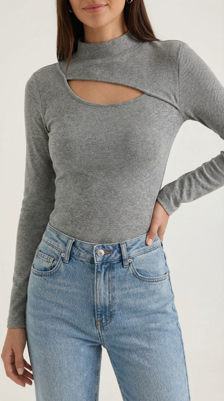 Barbara Chic Long Sleeve Corte Cutout Top