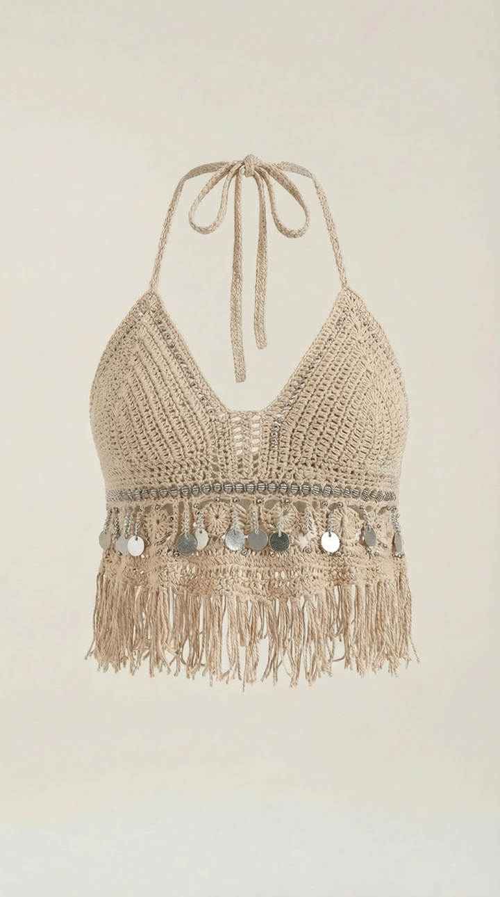 Brandy Boho Knit Halter Top