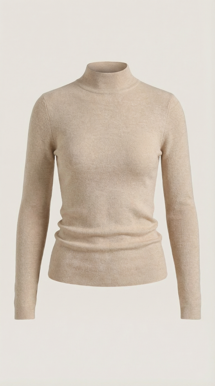 Constance Algodón Top de Cuello Alto