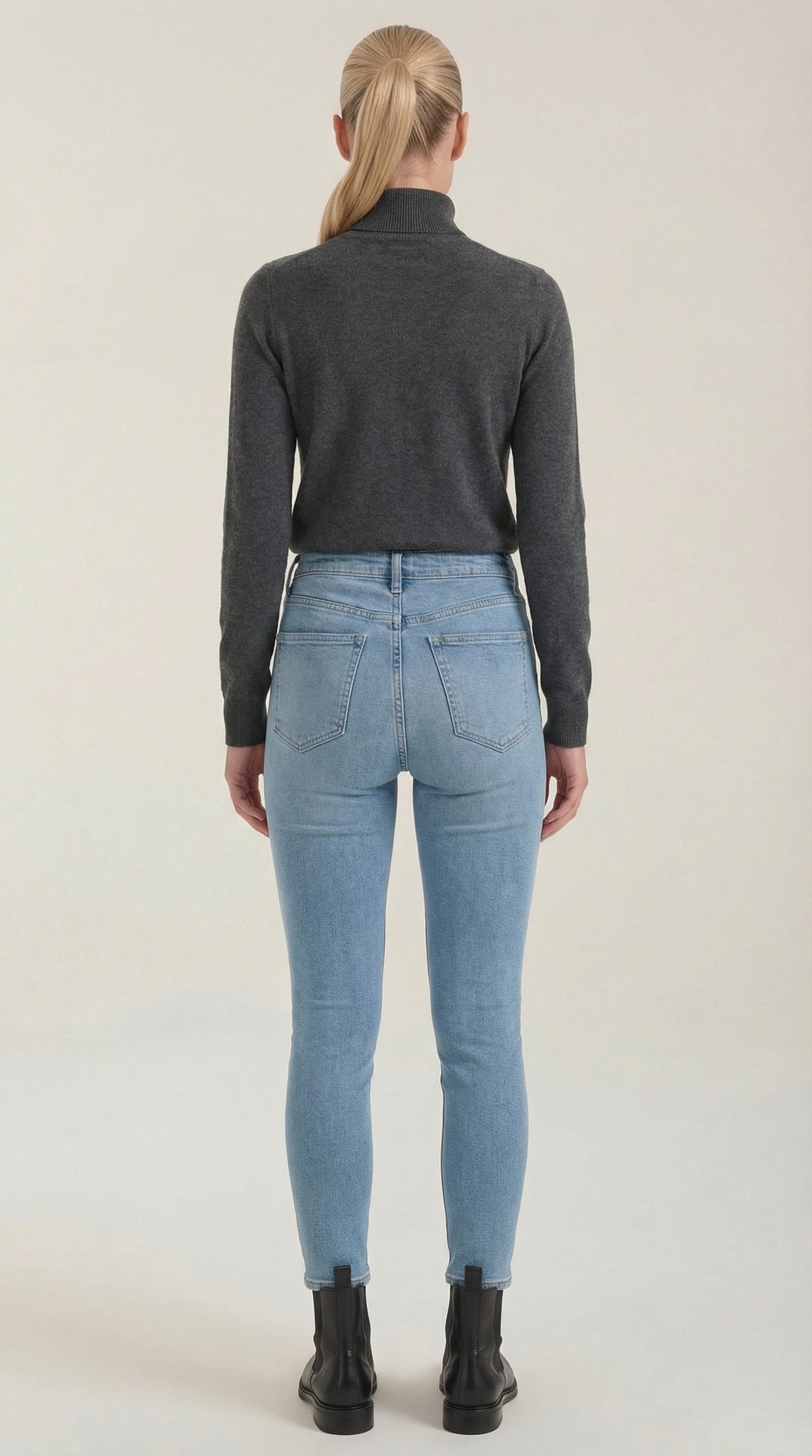 Constance Algodón Top de Cuello Alto