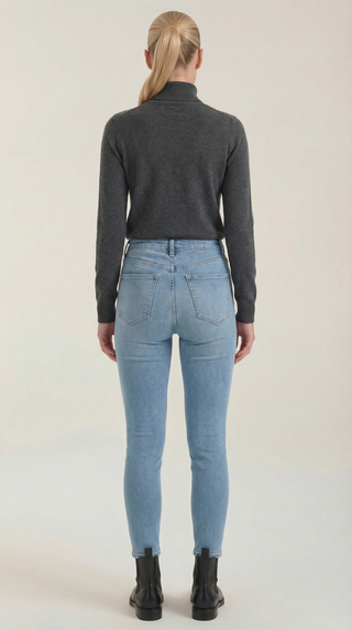 Constance Algodón Top de Cuello Alto