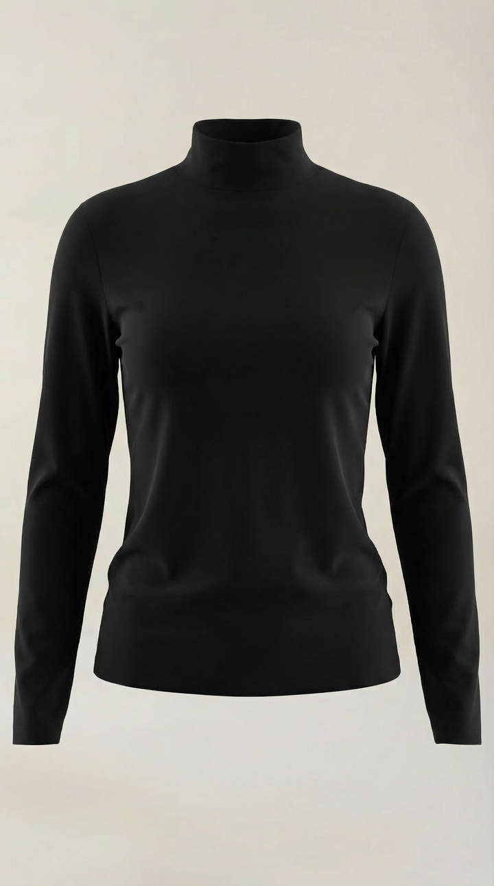 Constance Algodón Top de Cuello Alto