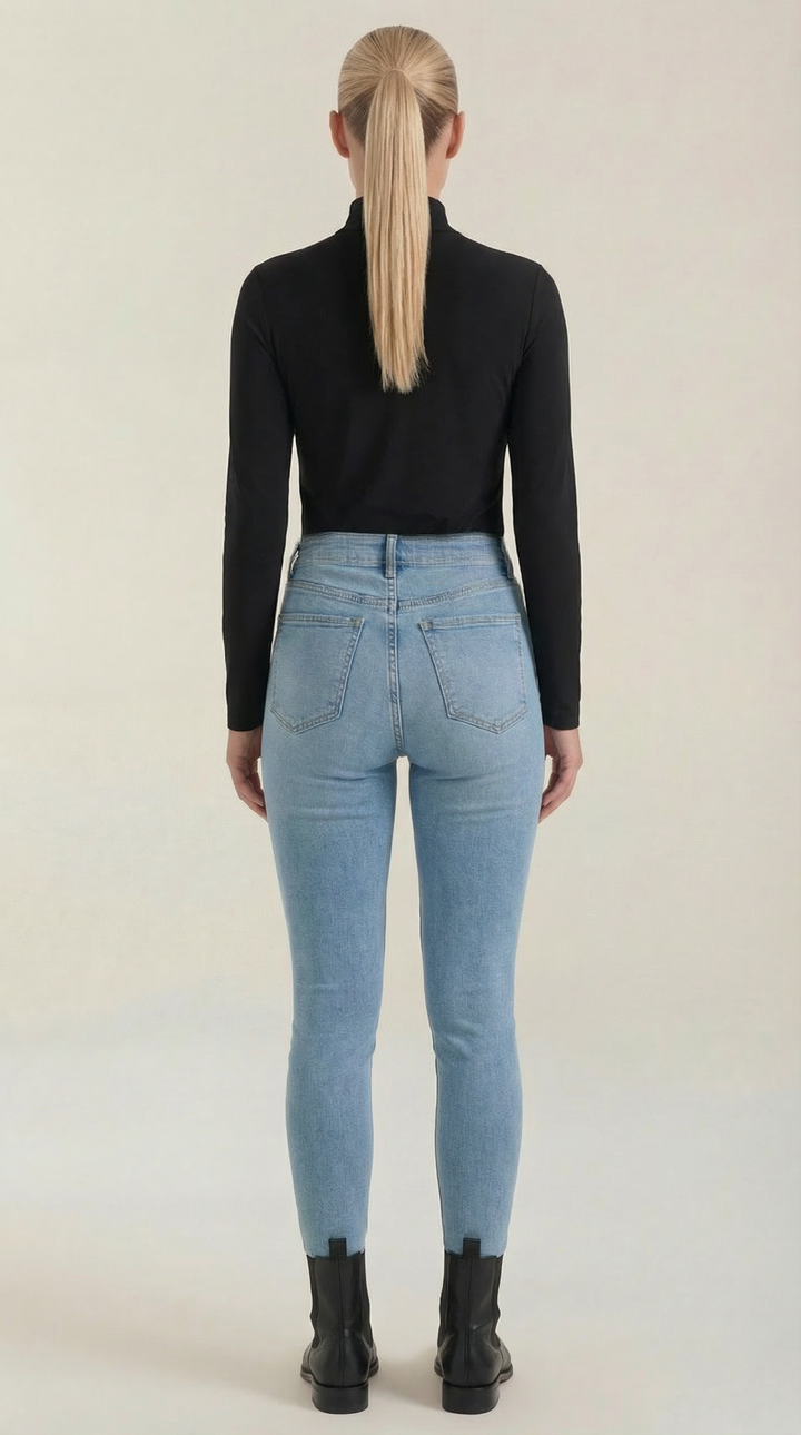 Constance Algodón Top de Cuello Alto