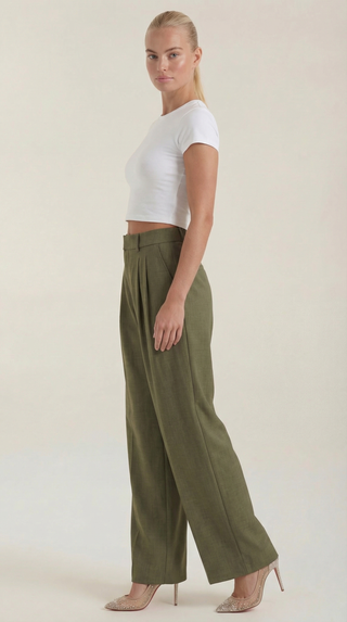 Pantalones Plisados de Cintura Alta Courtney