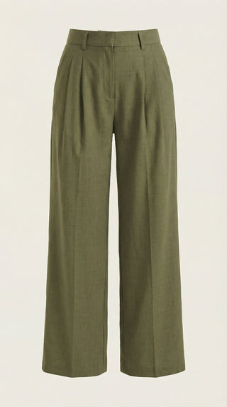 Pantalones Plisados de Cintura Alta Courtney