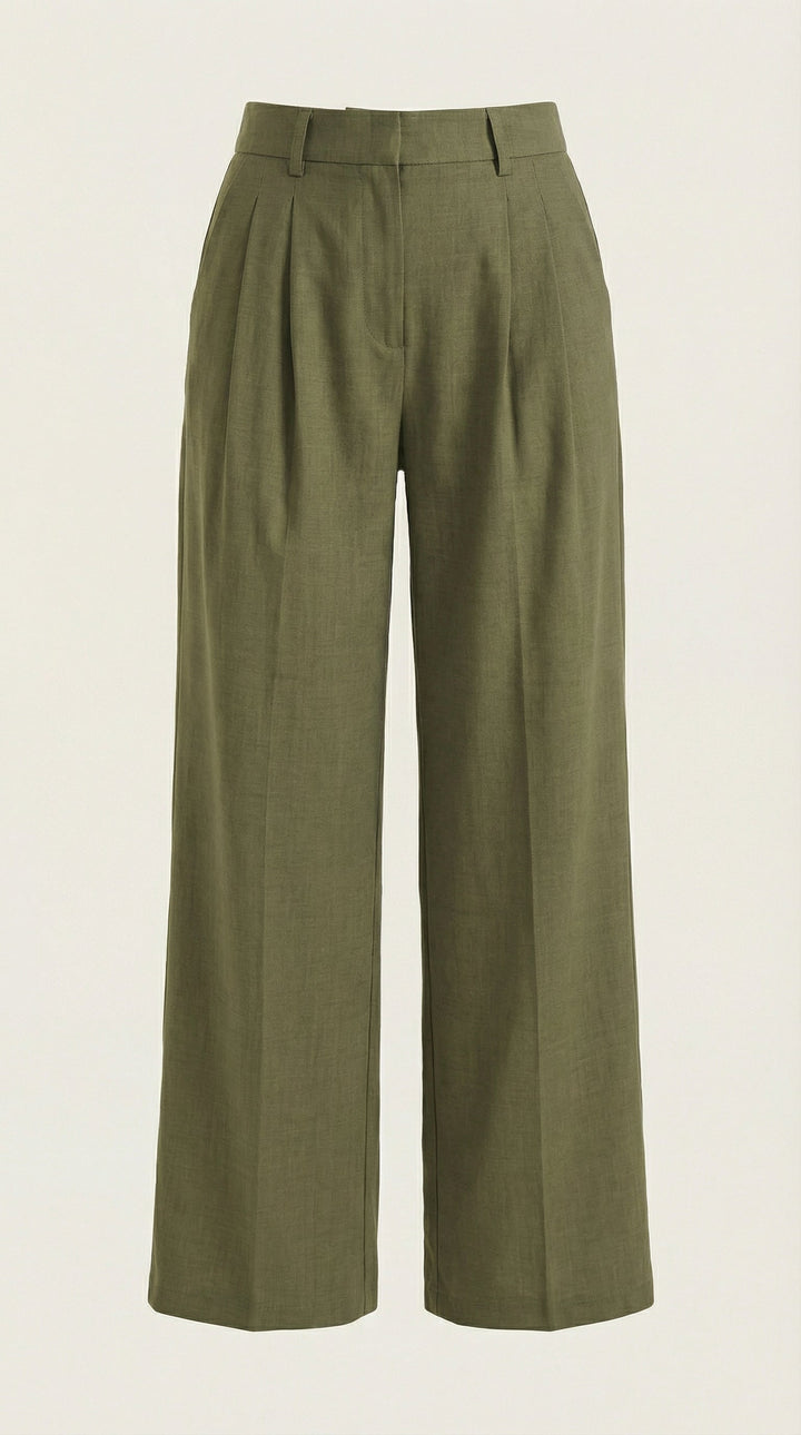 Pantalones Plisados de Cintura Alta Courtney