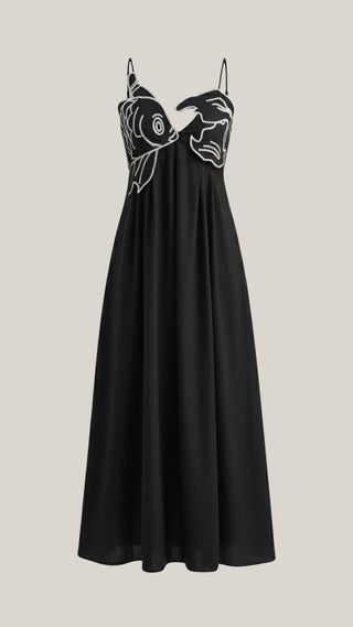Vestido largo bordado Deborah
