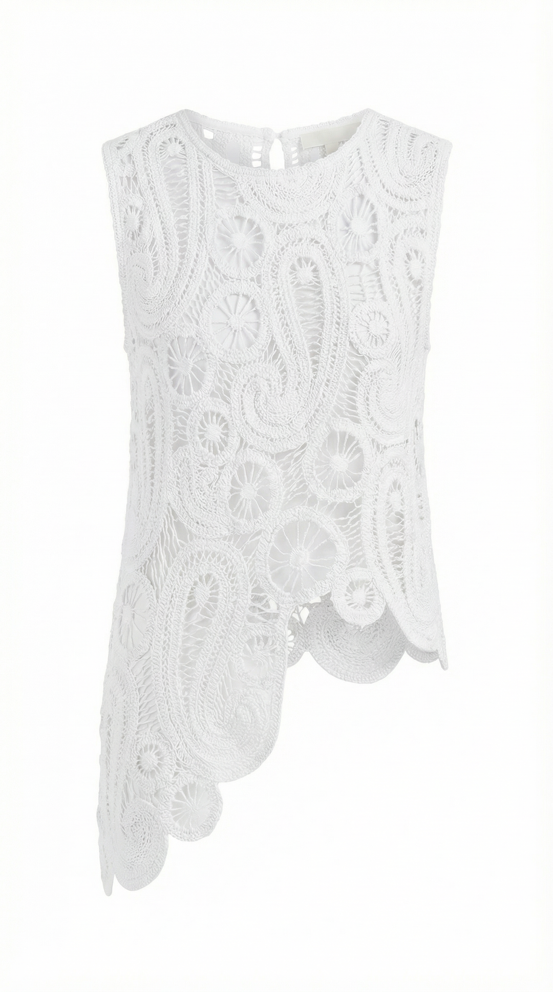 Blusa Asimétrica Delia con Detalles de Encaje