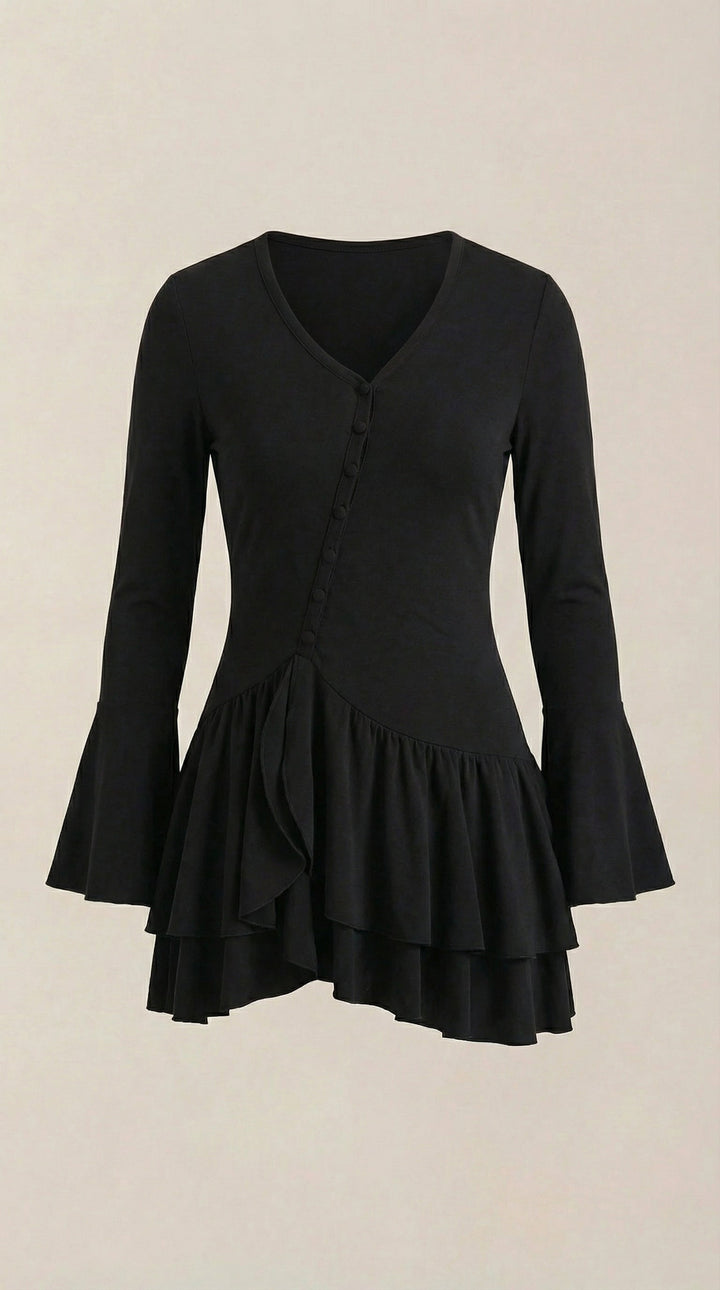 Vestido Corto Estelle con Volantes
