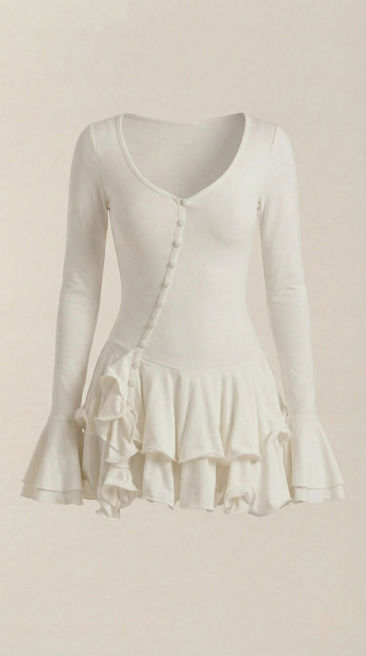 Vestido Corto Estelle con Volantes