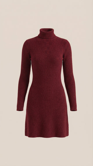 Mini Vestido de Punto con Cuello Alto Geneva