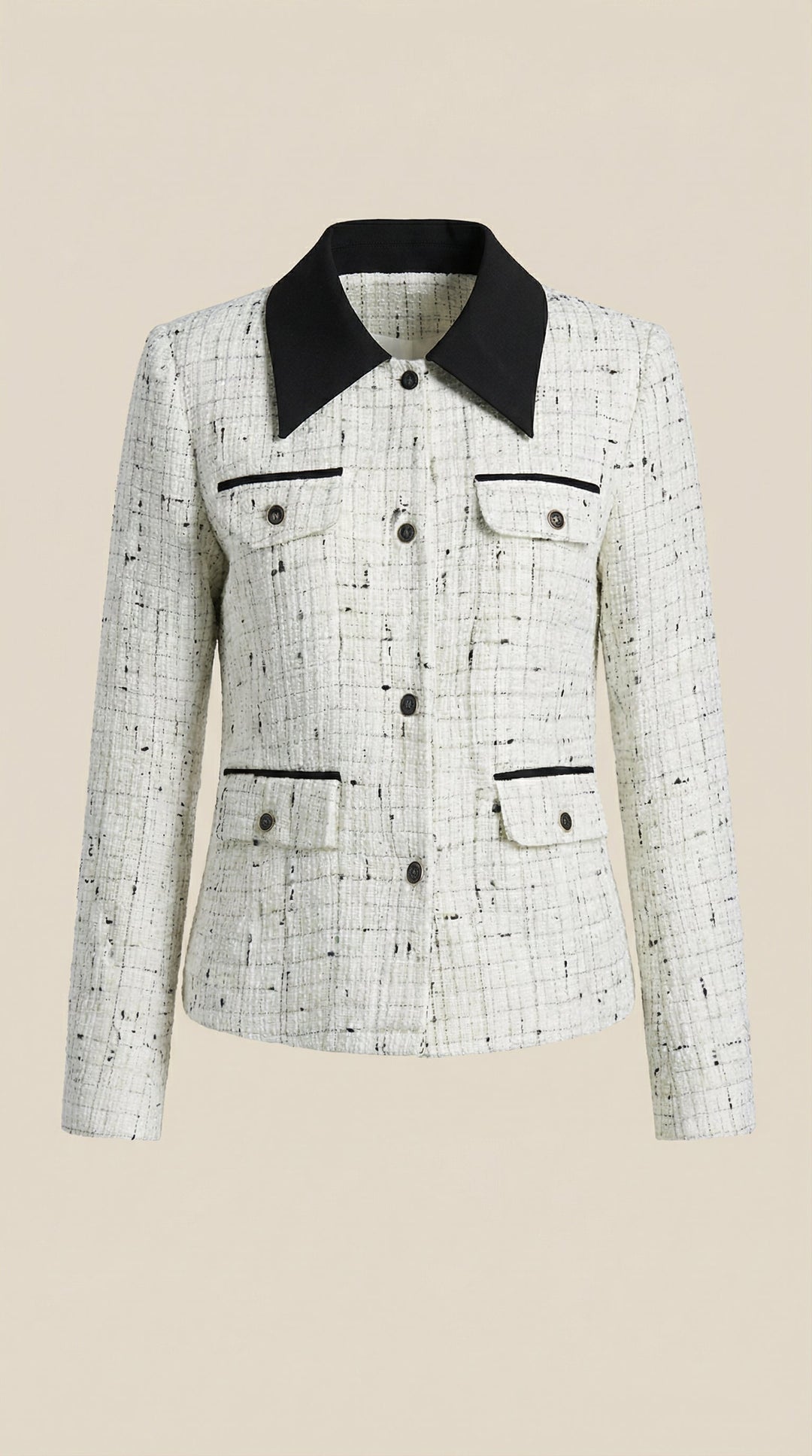 Chaqueta Heidi de tweed con cuello a contraste