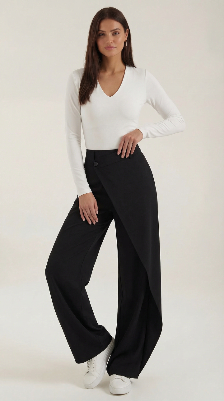 Asymmetric Denim Pants
