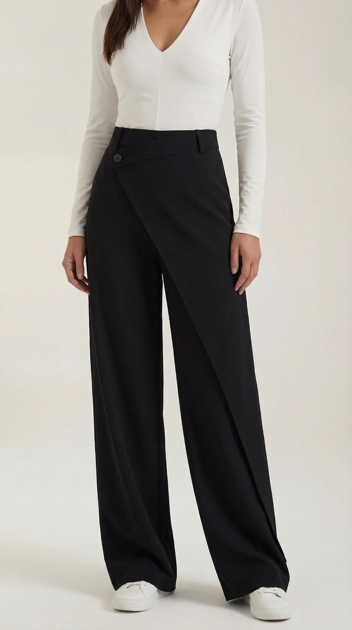 Asymmetric Denim Pants