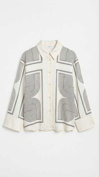 Camisa Judy con Estampado Gráfico y Cuello de Botón
