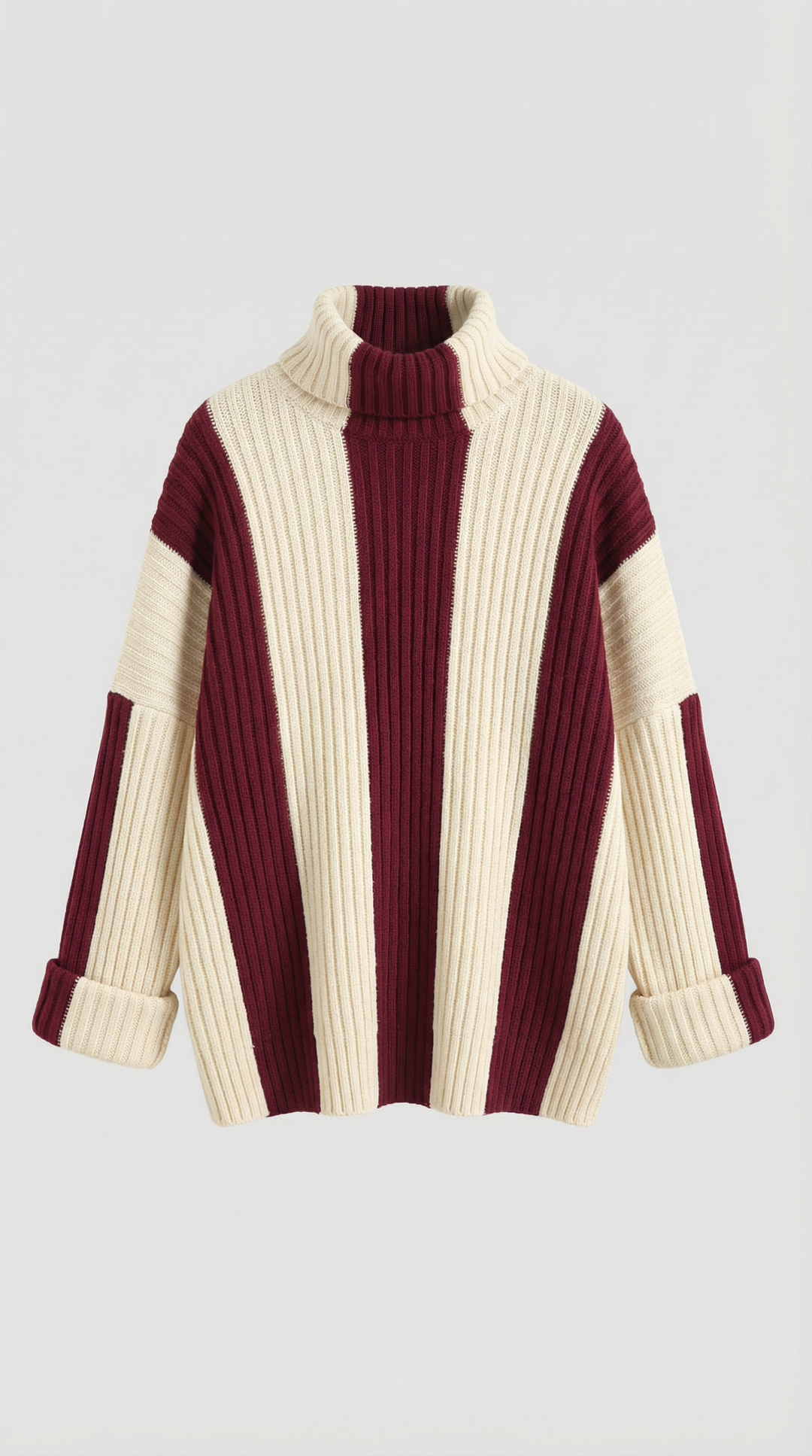 Suéter Oversize de Cuello Alto 'June' con Rayas