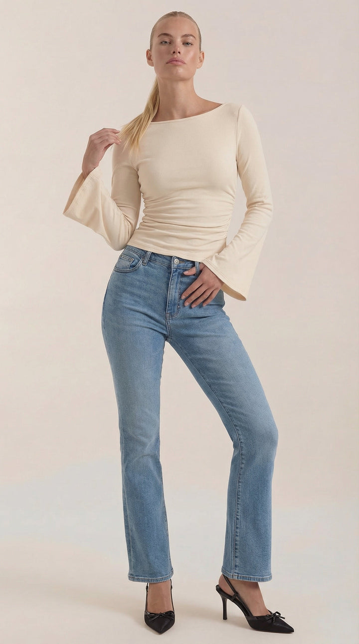 Larga Manga Blusa Leona