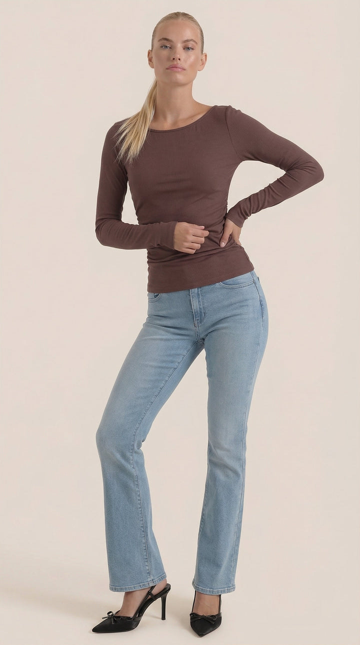 Larga Manga Blusa Leona