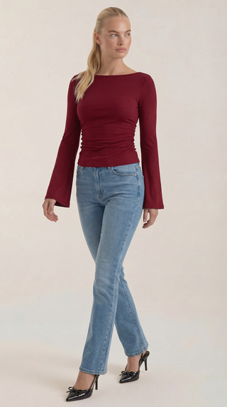 Larga Manga Blusa Leona