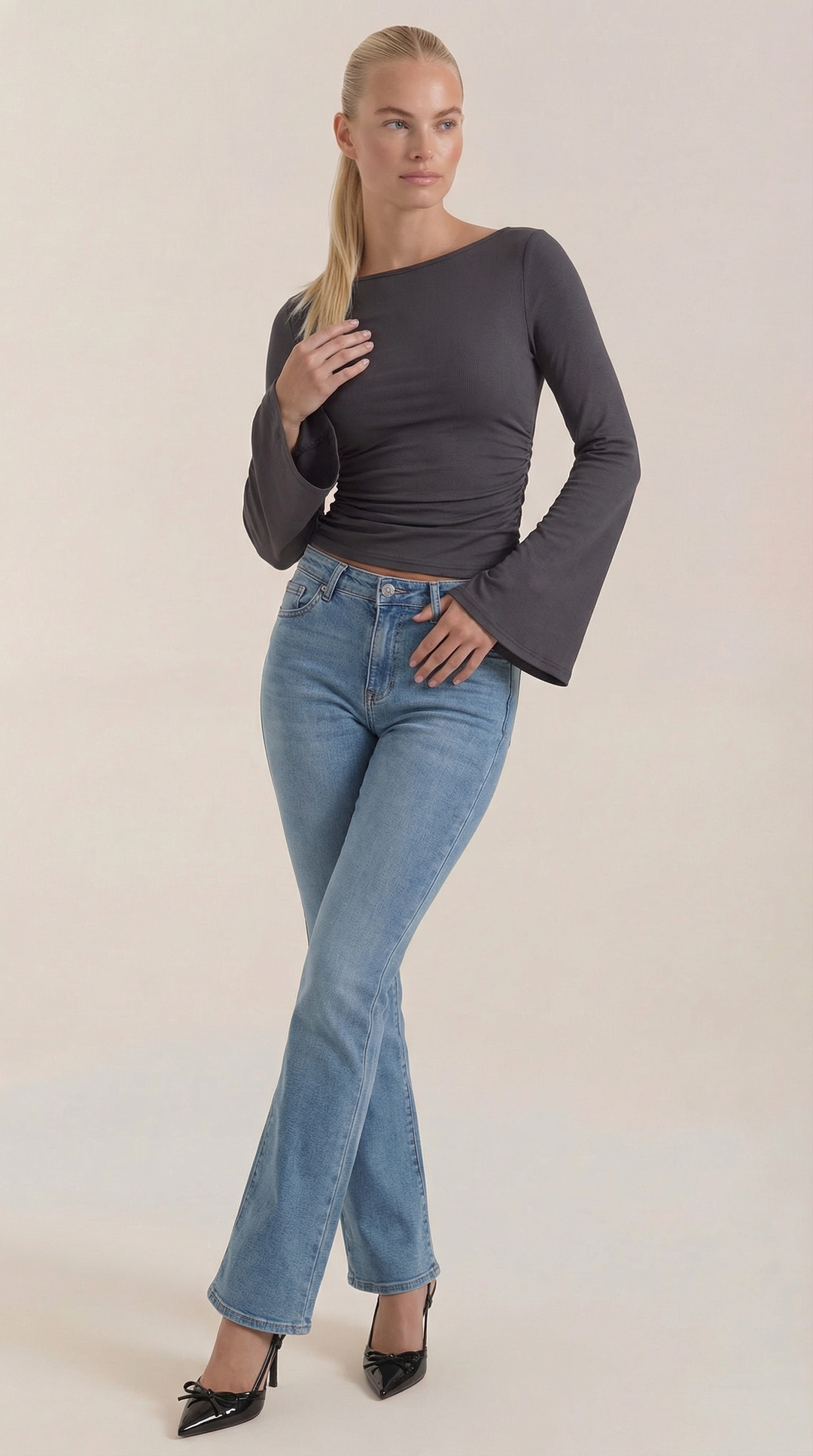 Larga Manga Blusa Leona