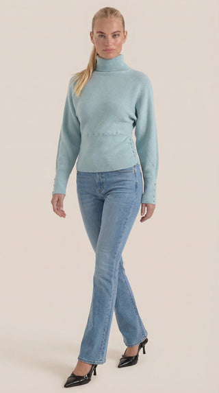 Suéter Leticia de Cuello Alto con Textura Acanalada