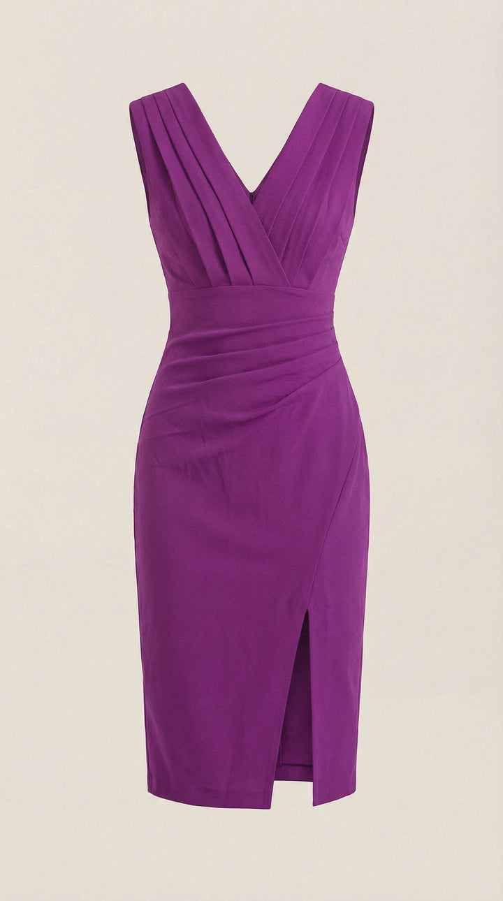 Vestido Midi Lydia con escote en forma de V