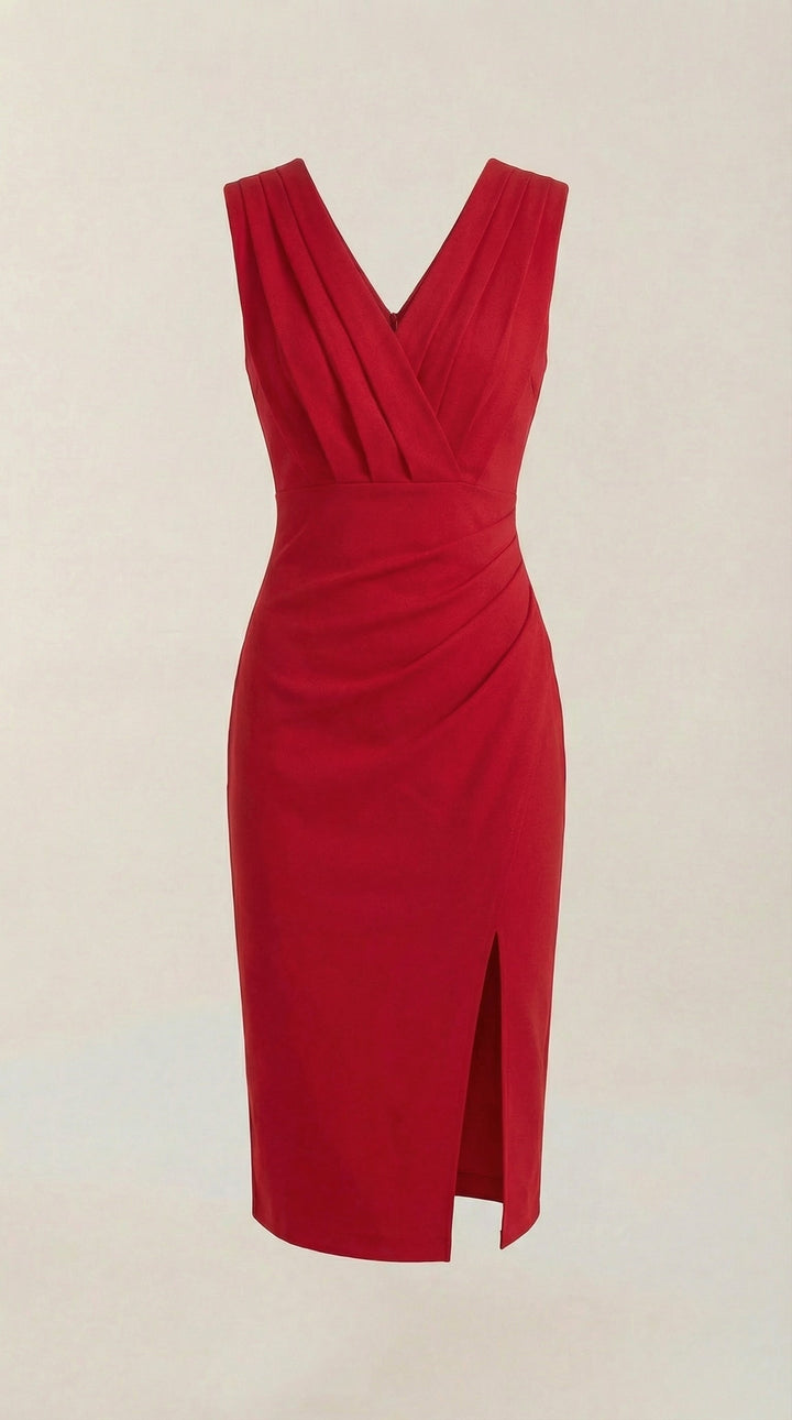 Vestido Midi Lydia con escote en forma de V