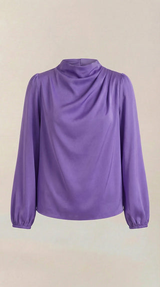 Blusa de Manga Larga Drapiada Marcia