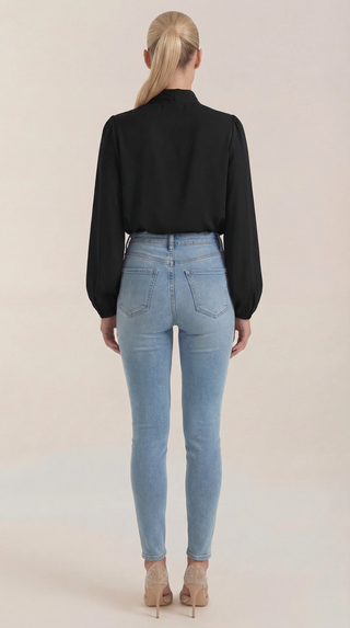 Blusa de Manga Larga Drapiada Marcia