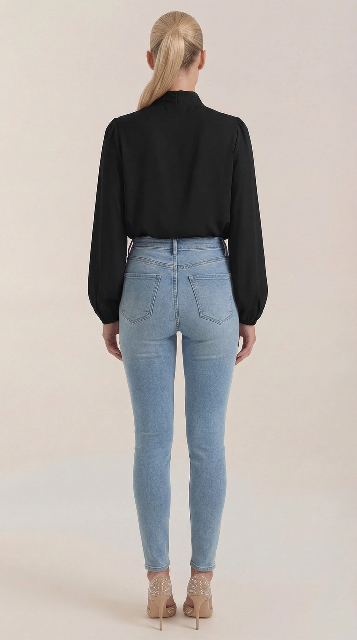 Blusa de Manga Larga Drapiada Marcia