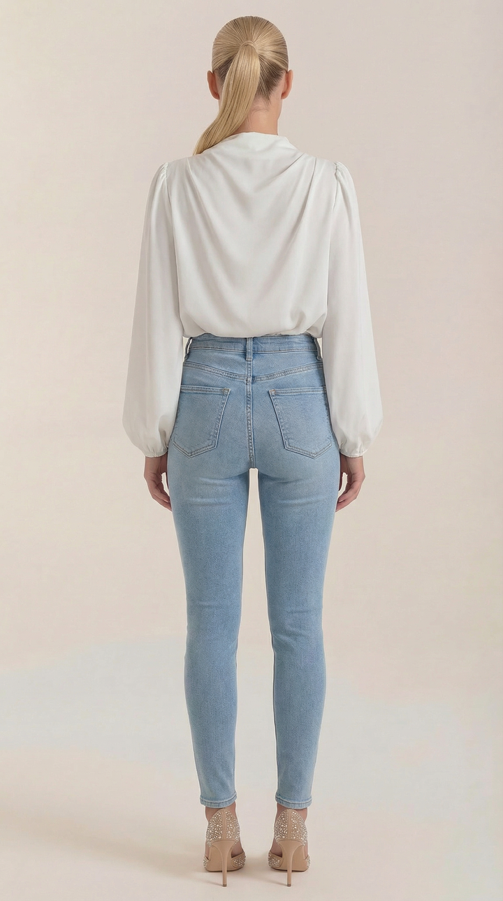 Blusa de Manga Larga Drapiada Marcia