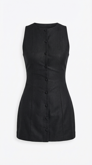 Vestido Corto Sin Mangas Patricia con Botones