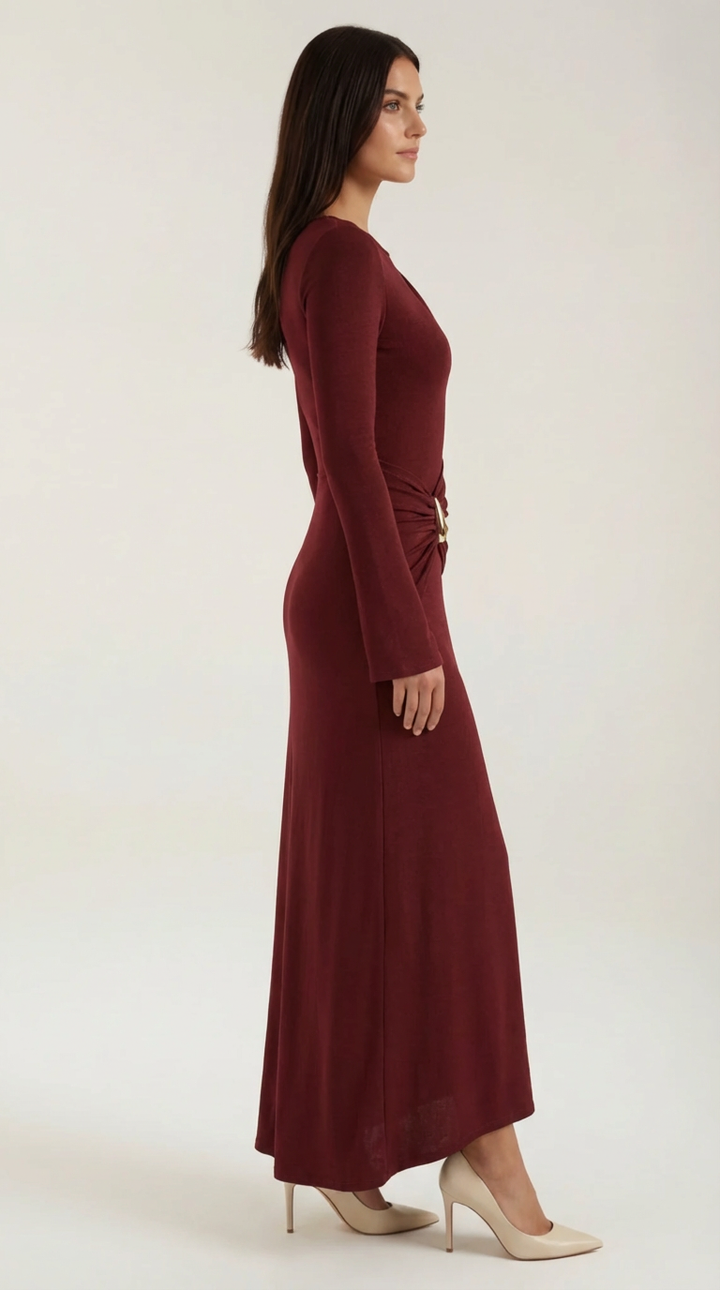 Renee Vestido Maxi de Manga Larga