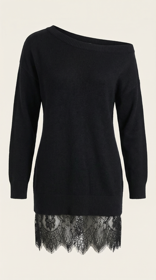 Vestido de punto con detalles de encaje Rosemary