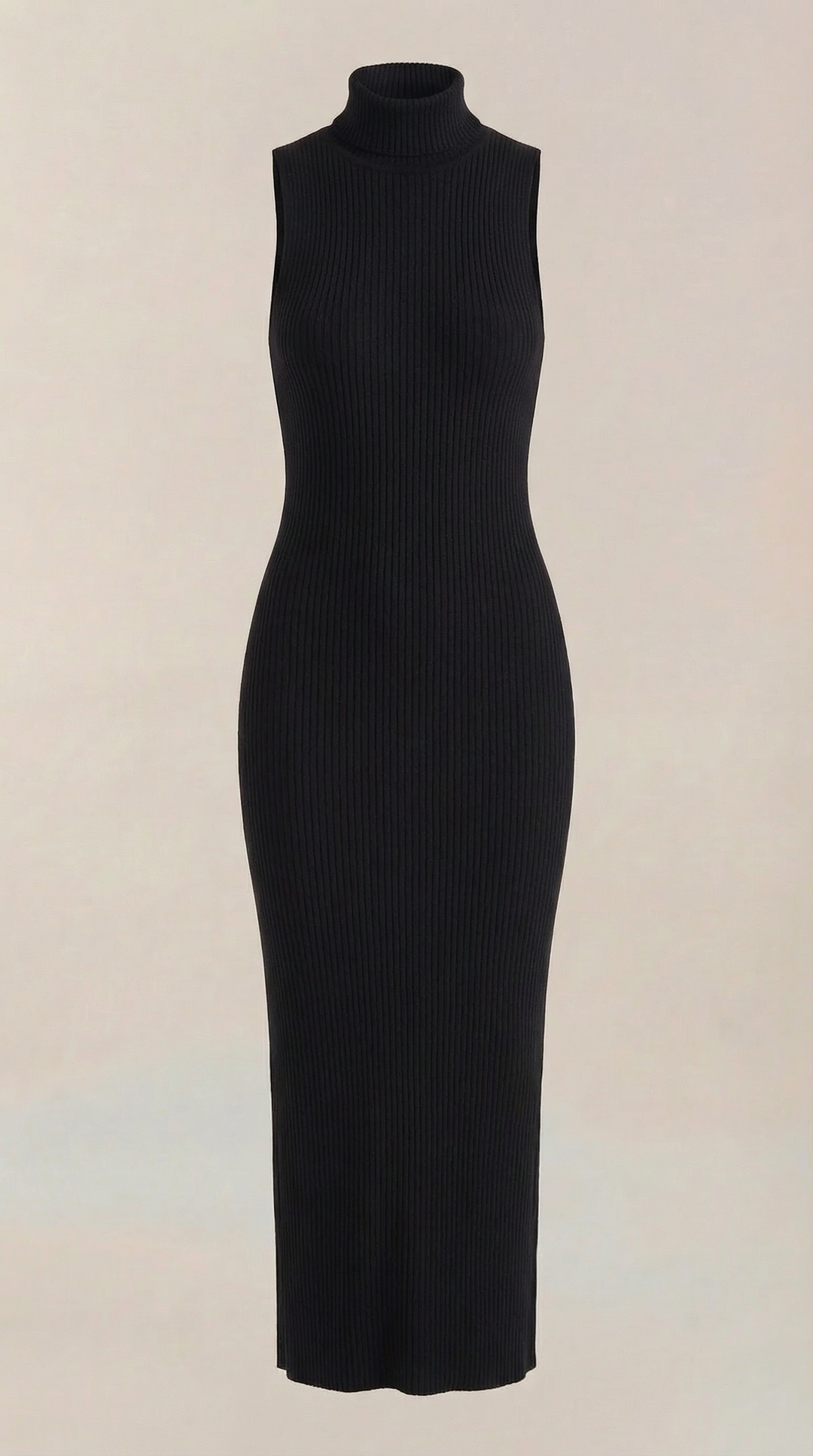 Vestido Sonia midi ajustado de cuello alto