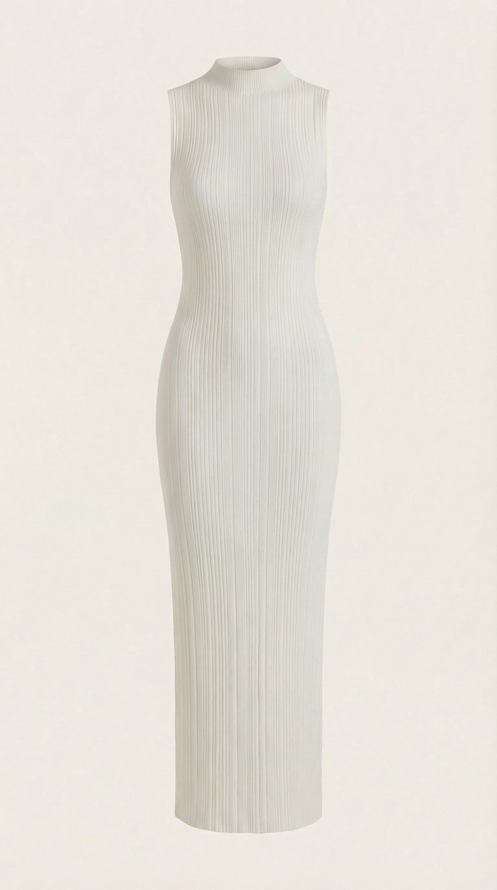 Vestido Sonia midi ajustado de cuello alto