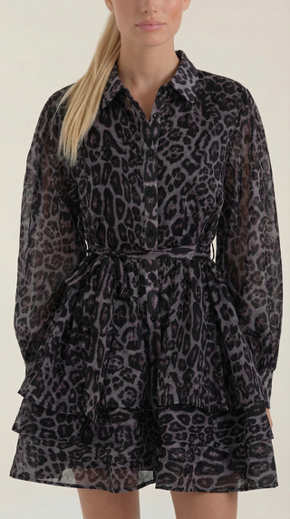 Mini vestido estampado de leopardo Stella