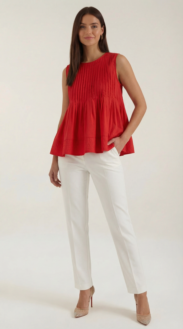 Vestido peplum Tess con pliegues - Estilo premium