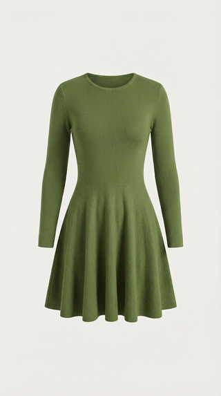 Tiffany Mini Dress con Mangas Largas y Pliegues