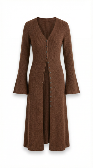 Cárdigan Maxi de Punto 'Valerie' con Escote en Forma de V