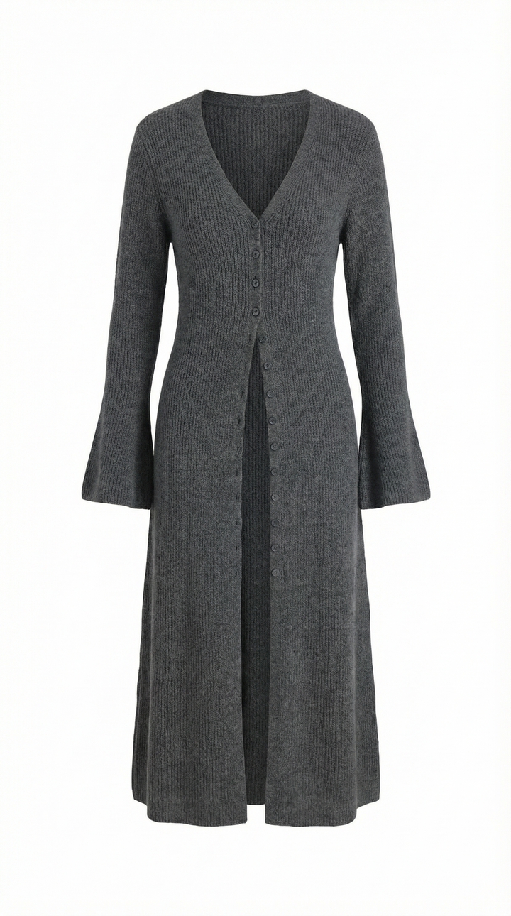 Cárdigan Maxi de Punto 'Valerie' con Escote en Forma de V
