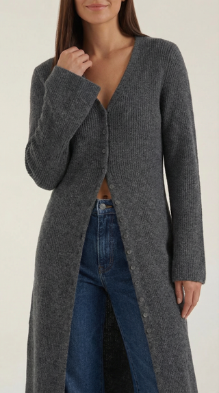 Cárdigan Maxi de Punto 'Valerie' con Escote en Forma de V