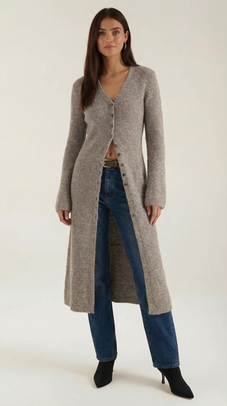 Cárdigan Maxi de Punto 'Valerie' con Escote en Forma de V