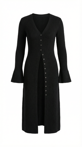Cárdigan Maxi de Punto 'Valerie' con Escote en Forma de V